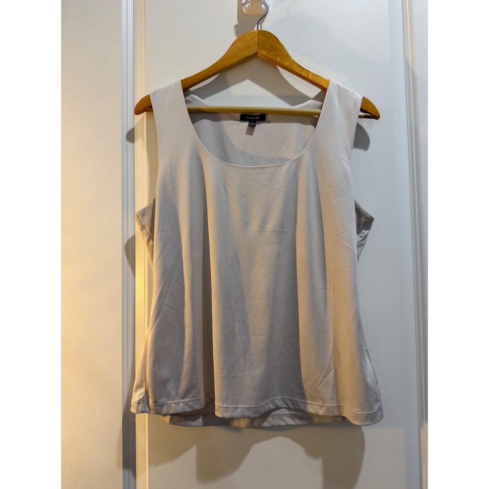 Premise Women Gray Scoop Neck Sleeveless Tank Top Blouse Size L Stretch Layering